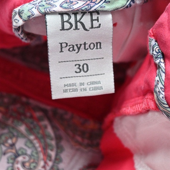 Buckle 30 Peyton Pink‎ Straight Crop Stretch Womens Chino Pants - Picture 6 of 9